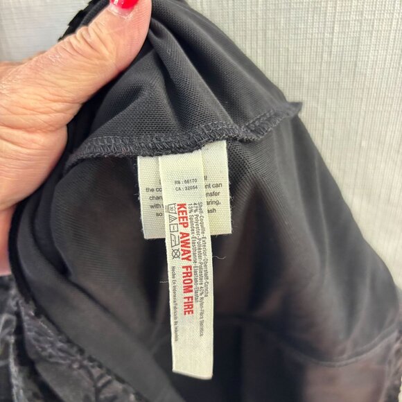 Free People Black Velvet Floral Sleeveless Bodycon Mini Dress Keyhole Back M - Picture 9 of 13